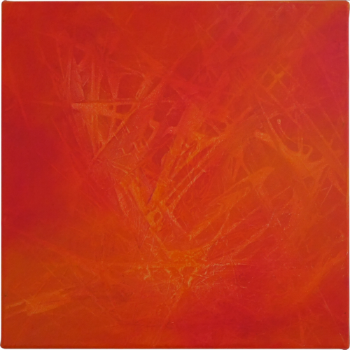 abstrakte malerei kaufen oder mietenDieses Orange leuchtet fast wie die Sonne! Die Struktur gibt Differenzierung in das monochrome Bild. Acryl auf Leinwand 30x30x4 cm