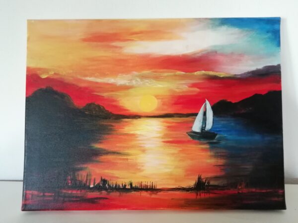 Artnight Motive kaufen Sonnenuntergang mit Segelboot 2