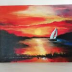 Artnight Motive kaufen Sonnenuntergang mit Segelboot 1