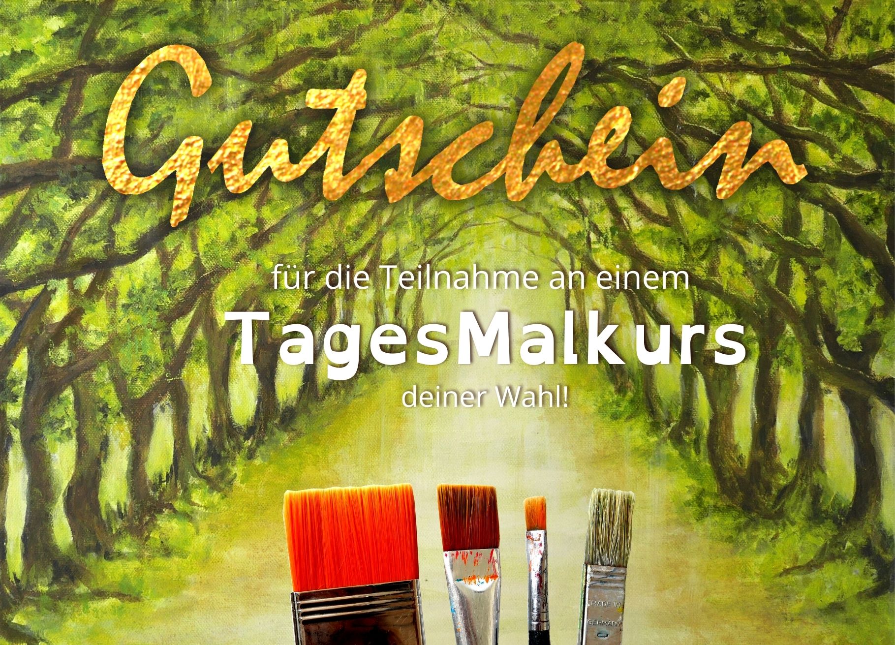 Gutschein für einen Tagesmalkurs, Gutschein Malen, Gutschein Malen Workshop, Reutlingen