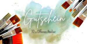 Gutschein für Malkurse, 10er Karte, Geschenk Weihnachten, Geburtstagsgeschenk, Reutlingen