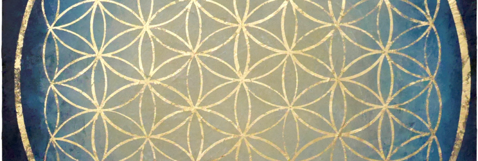 Blume des Lebens Goldblau